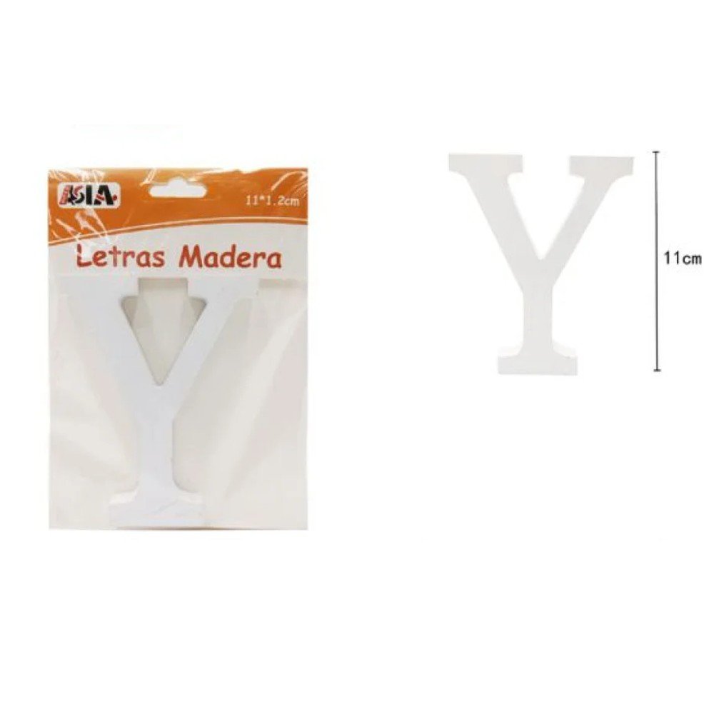LETRA Y DE MADERA BLANCA 11 CM por mayor en Chile