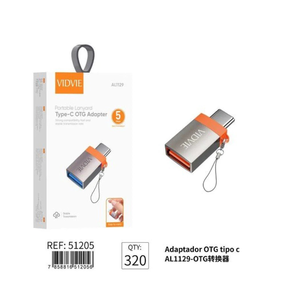 Adaptador OTG tipo C VIDVIE AL1129 1 Pza por mayor en Chile