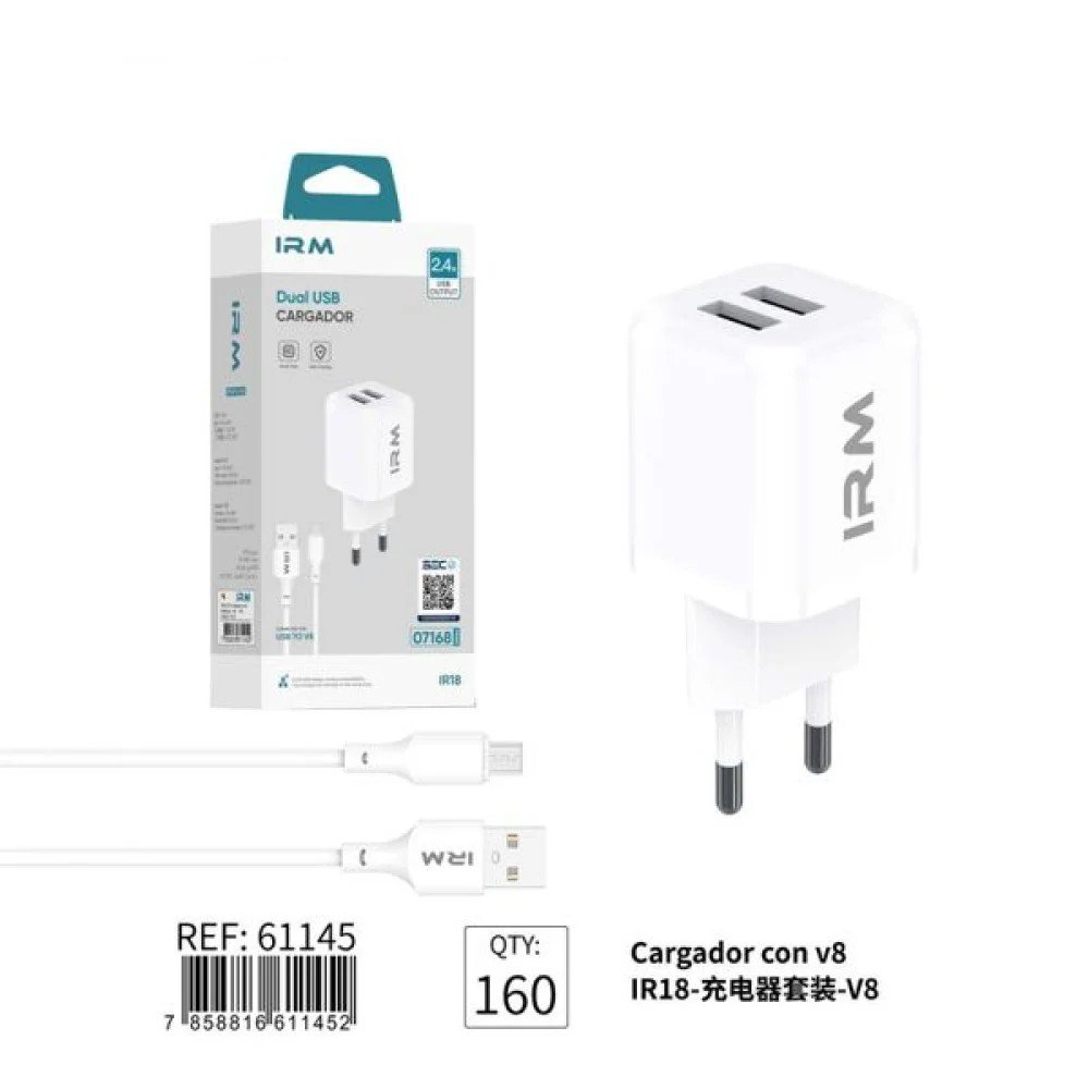 Cargador Dual USB IRM IR18 - 24W 24W por mayor en Chile