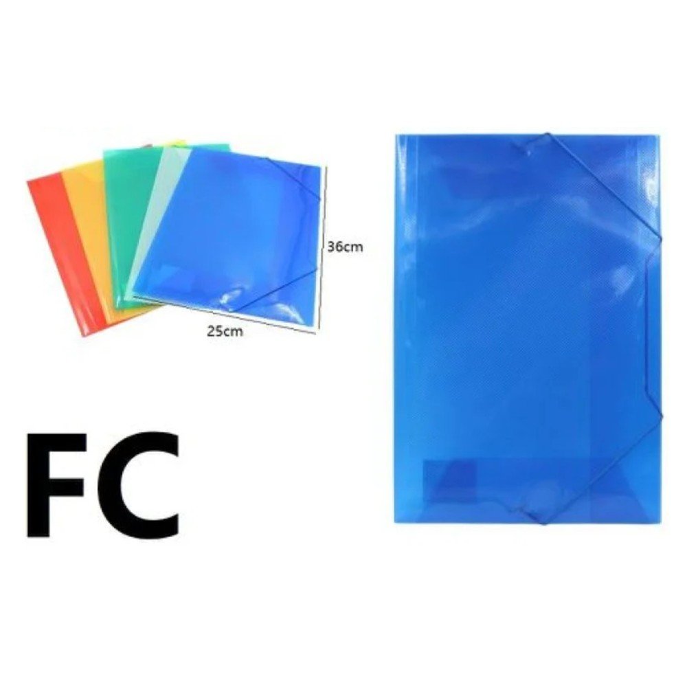 CARPETA MONOCOLOR TRANSLUCIDO FC 25 X 36 CM por mayor en Chile