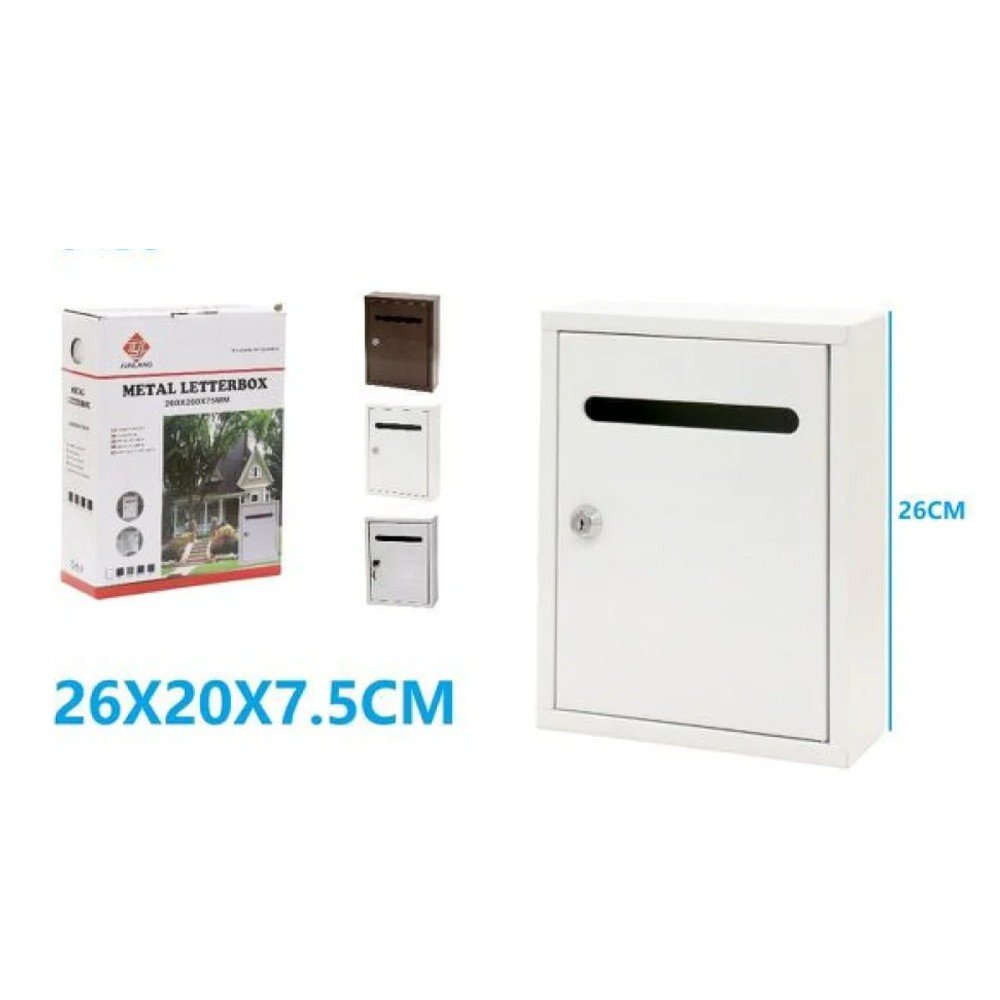 CAJA BUZON METALICO 26 X 20 X 7,5 CM por mayor en Chile