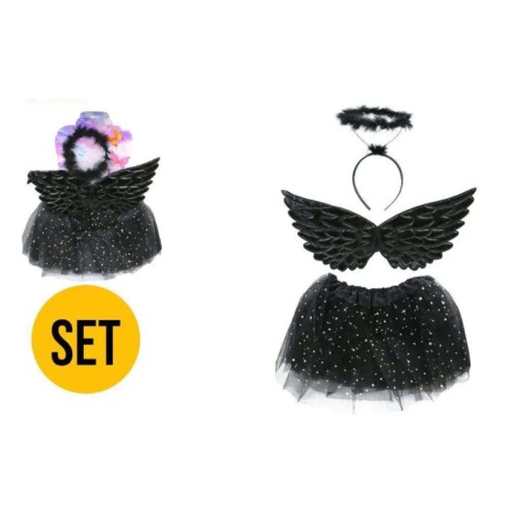 SET TUTU DIADEMA ANGEL NEGRO 3 PZA por mayor en Chile