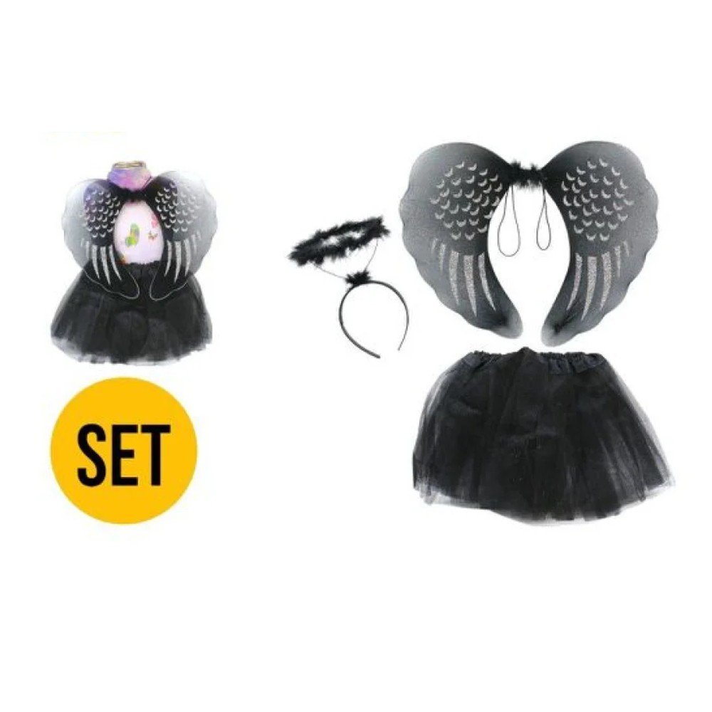SET TUTU DIADEMA ANGEL NEGRO 3 PZA por mayor en Chile