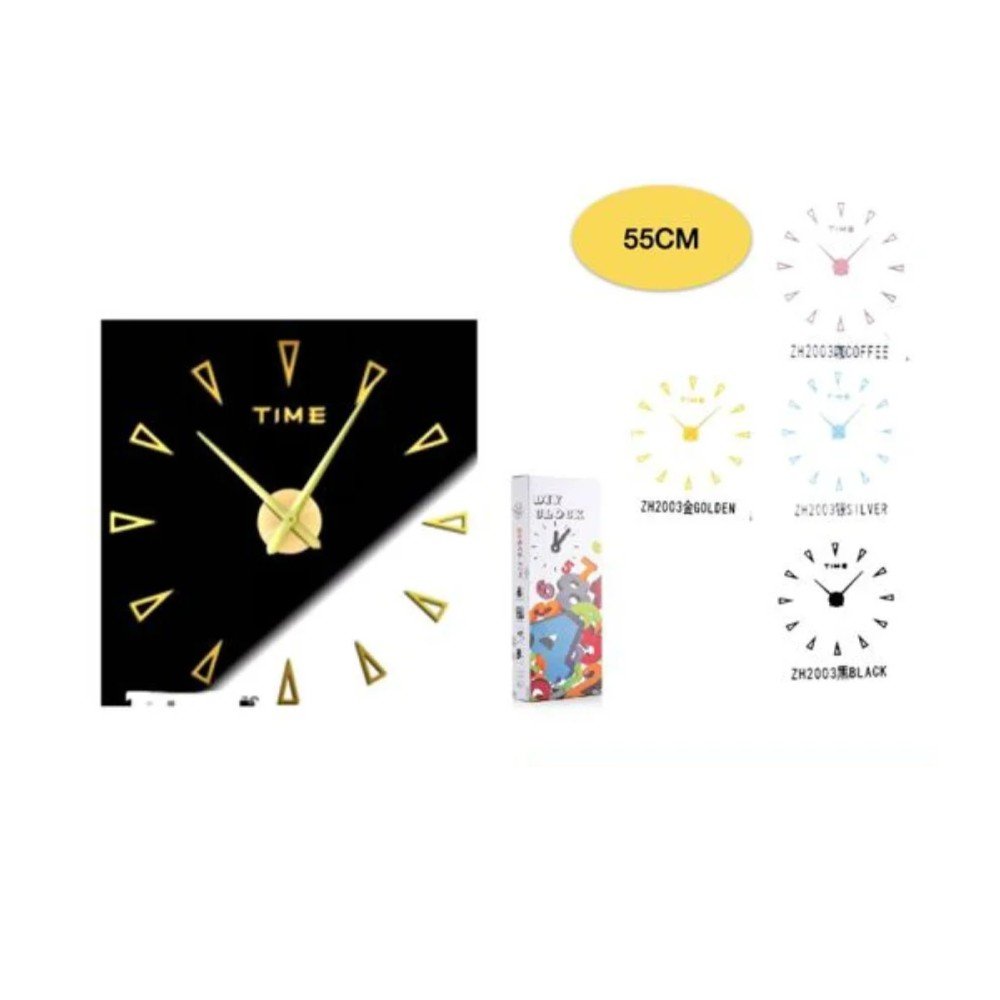 RELOJ PARED DIY 3D 55 CM por mayor en Chile