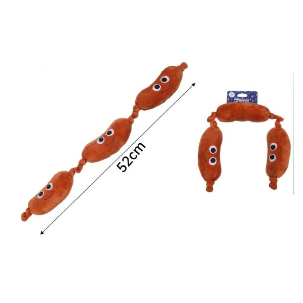 SALCHICHA ANUDADA DE PELUCHE 52 CM por mayor en Chile