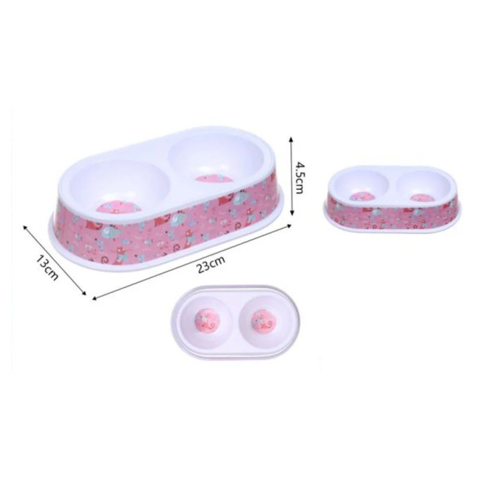 PLATO DOBLE PARA MASCOTA 13 X 23 X 4,5 CM por mayor en Chile