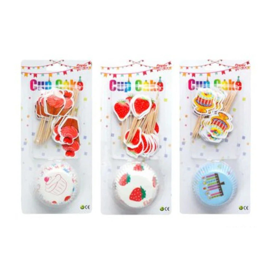 SET CAPACILLO CUPCAKE+ PALILLOS DE DIENTES 1 SET por mayor en Chile