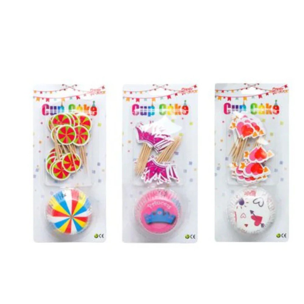SET CAPACILLO CUPCAKE+ PALILLOS DE DIENTES 11cm por mayor en Chile