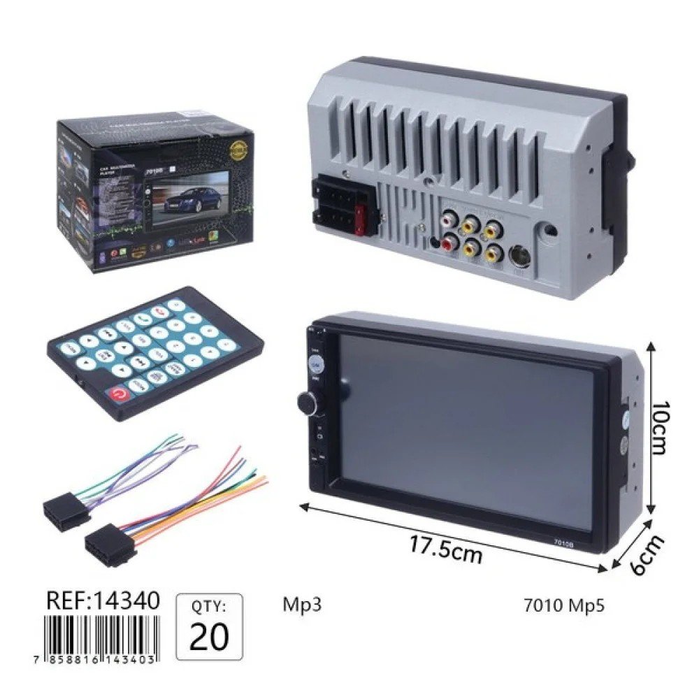 Autoestereo 7010 Mp5 con Pantalla Táctil 17.5cm 17.5 cm por mayor en Chile