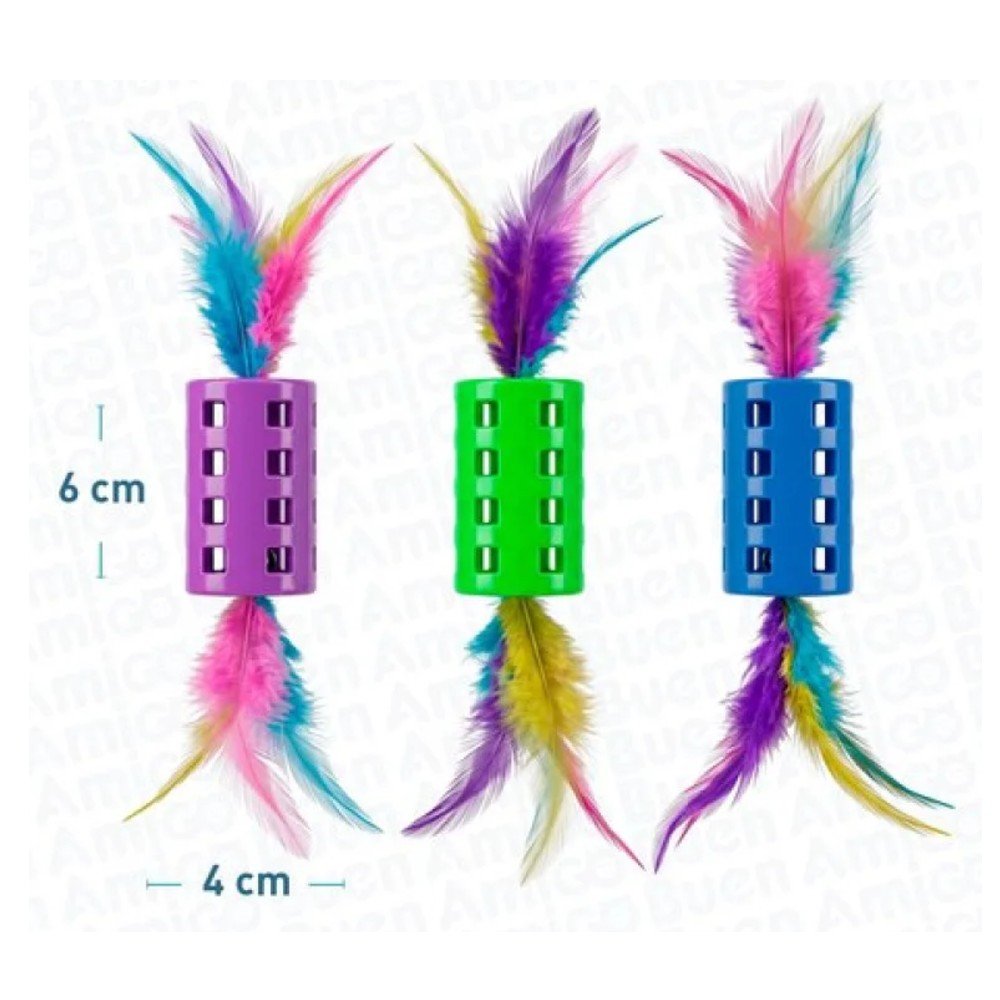 RODILLO PLASTICO CON PLUMAS 6 X 4 CM por mayor en Chile