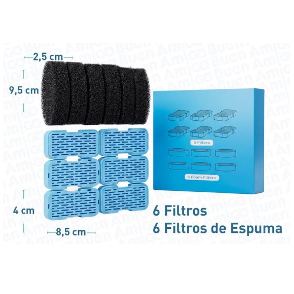 FILTRO PARA FUENTE DE AGUA 6 PZA por mayor en Chile