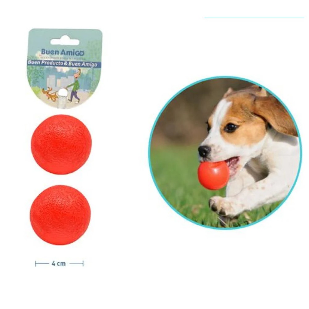 SET PELOTAS PARA MASCOTA 2 PZA-4 CM por mayor en Chile
