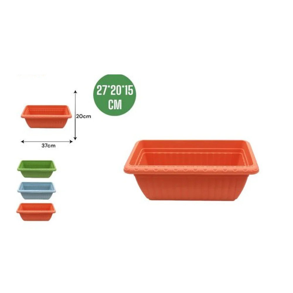 MACETA RECTANGULAR BORDE 20 X 37 CM por mayor en Chile