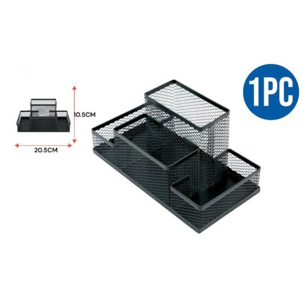 PORTA LAPICES CON COMPARTIMENTOS NEGRO 20,5 X 10,5 CM por mayor en Chile