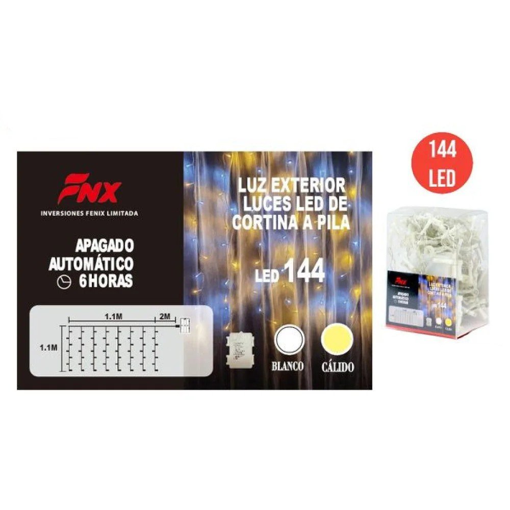 144L 1.1M*1.1M CORTINA LED 2M PILA AA 6 pza por mayor en Chile