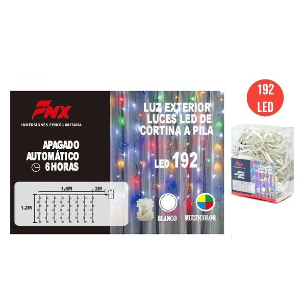 192L 1.6M*1.2M CORTINA LED 2M PILA AA 6 pza por mayor en Chile