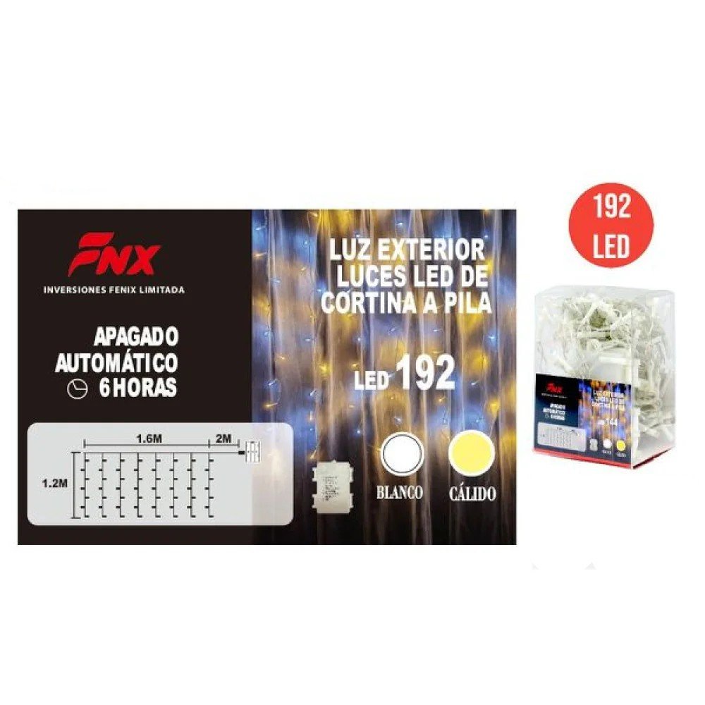 192L 1.6M*1.2M CORTINA LED 2M PILA AA 6 pza por mayor en Chile