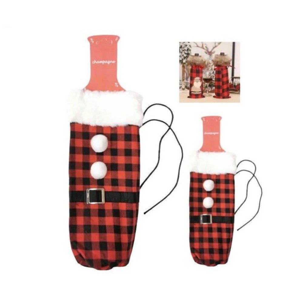BOLSA VINO NAVIDAD ROPA PAPA NOEL 12 Pza por mayor en Chile