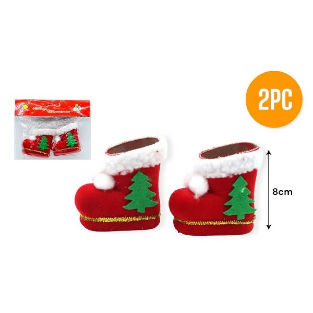 Botas Navideñas Decorativas 12 pza por mayor en Chile