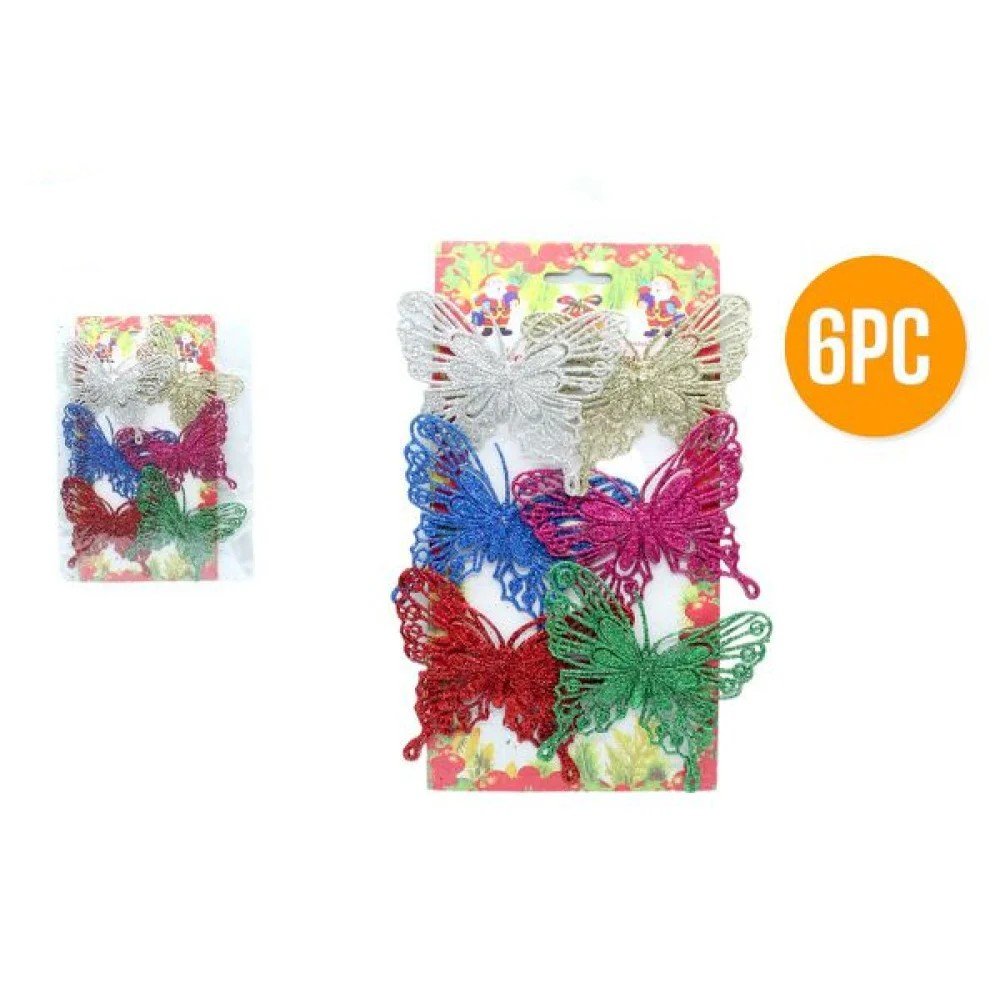 mariposas decorativas navideñas 12 pza por mayor en Chile