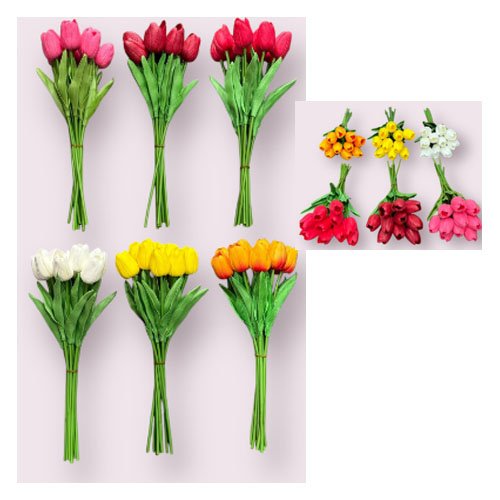 RAMO DE TULIPANES ARTIFICIALES 34 CM por mayor en Chile