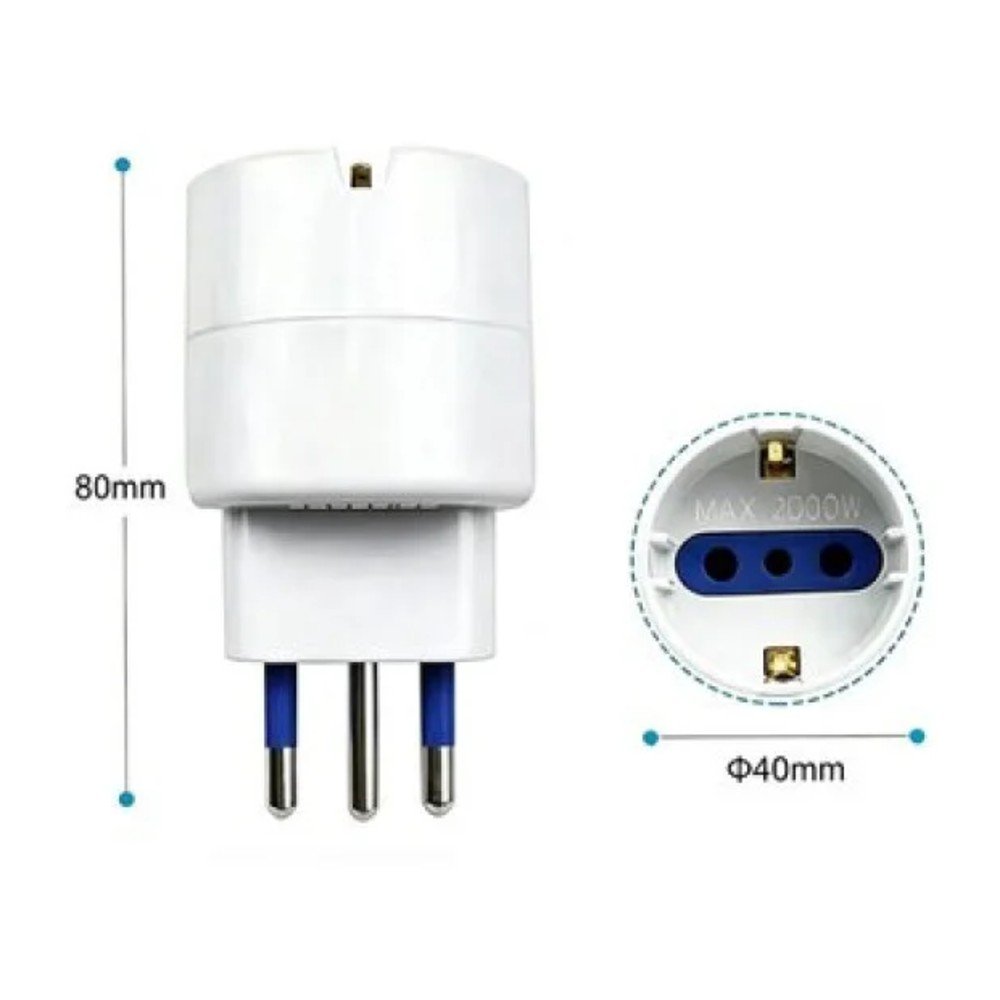 ADAPTADOR  DE ENCHUFE TRIPLE 200 W-80 MM por mayor en Chile