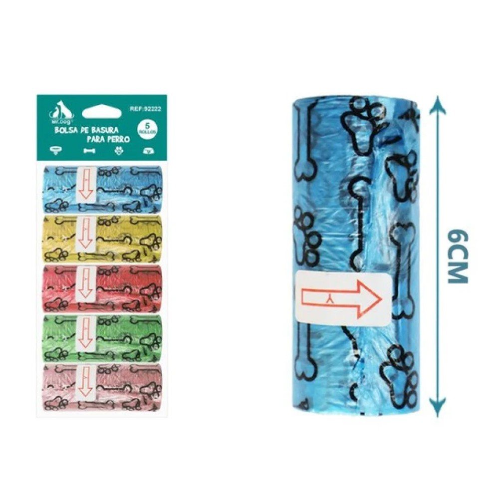 SET BOLSA SANITARIA PARA MASCOTA 5 PZA-6 CM por mayor en Chile