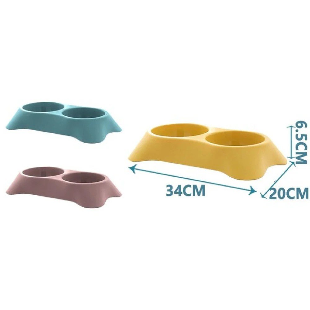 PLATO DOBLE PARA MASCOTA 34 X 20 X 6,5 CM por mayor en Chile