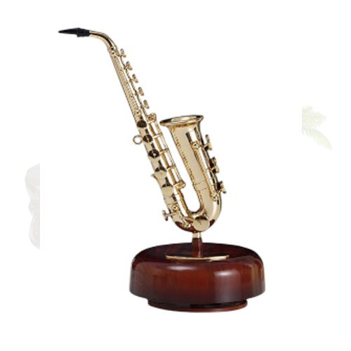 CAJA MUSICAL SAXOFON 21 X 9,5 CM por mayor en Chile