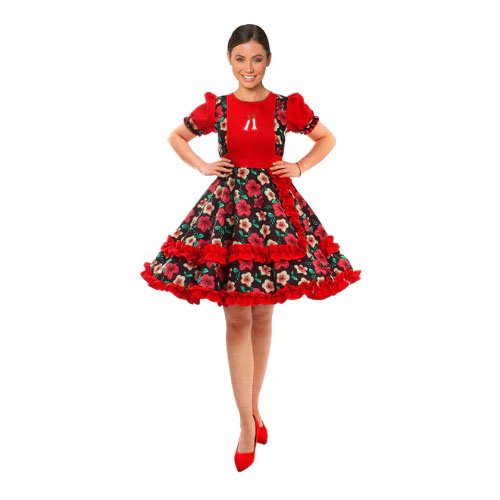 VESTIDO HUASA CHINITA FLOREADO ADULTO TALLA XL por mayor en Chile