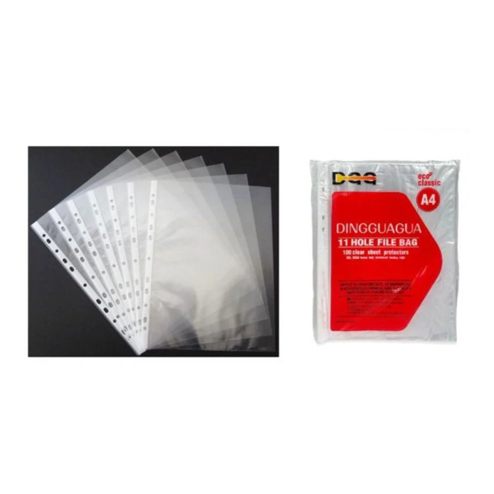 FUNDA PLASTICA HOJAS ARCHIVADOR A4 50 PZA-30 X 23,3 CM por mayor en Chile