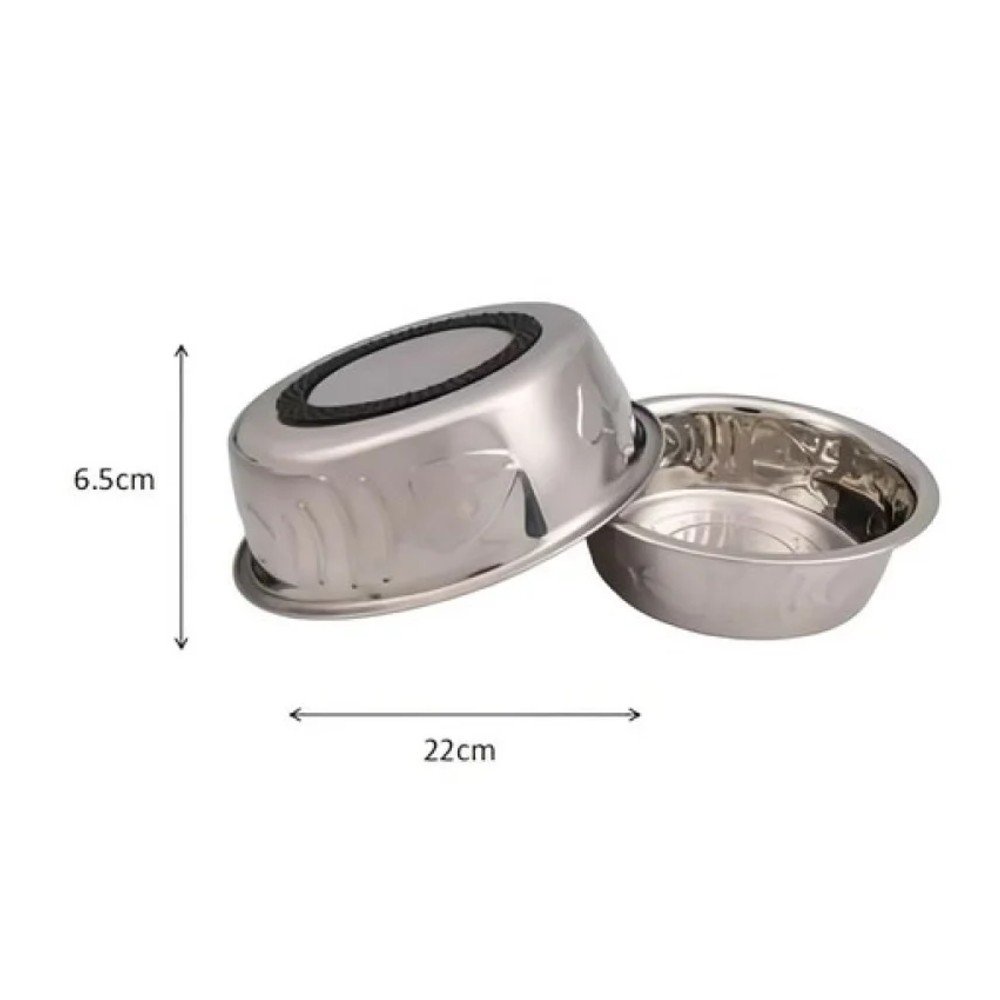 PLATO DE ACERO INOXIDABLE 22 X 6,5 CM por mayor en Chile