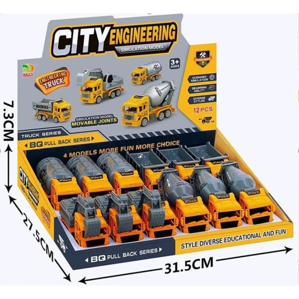 Set de 12 autos City Engineering 12 PZA por mayor en Chile