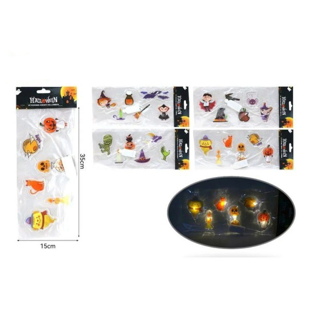 HALLOWEEN STICKERS CON LED 6PCS 15 X 35 CM por mayor en Chile