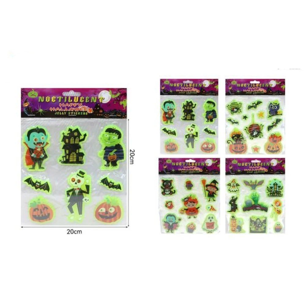 HALLOWEEN STICKERS FLUORESCENTE 20 X 20 CM por mayor en Chile