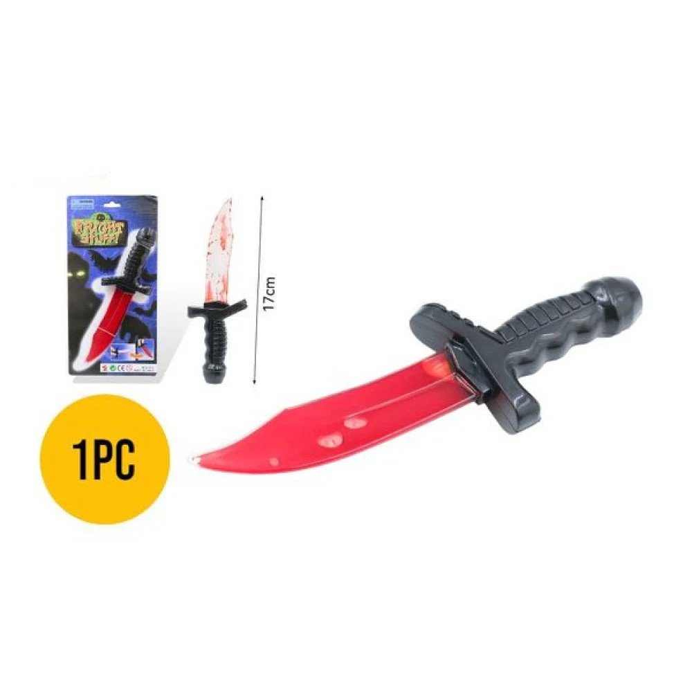 HALLOWEEN CUCHILLO ROJO MANGO NEGRO 17 CM por mayor en Chile