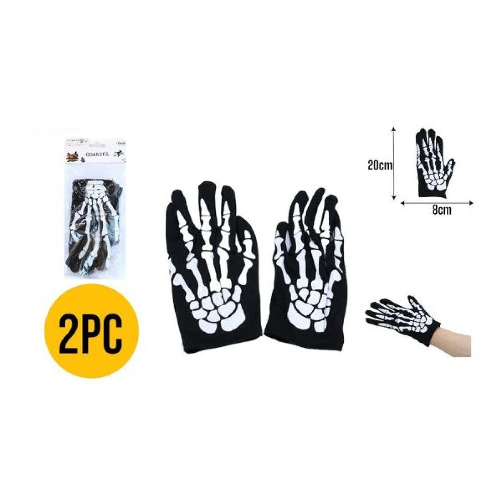 HALLOWEEN GUANTES ESQUELETO 8 X 20 CM por mayor en Chile