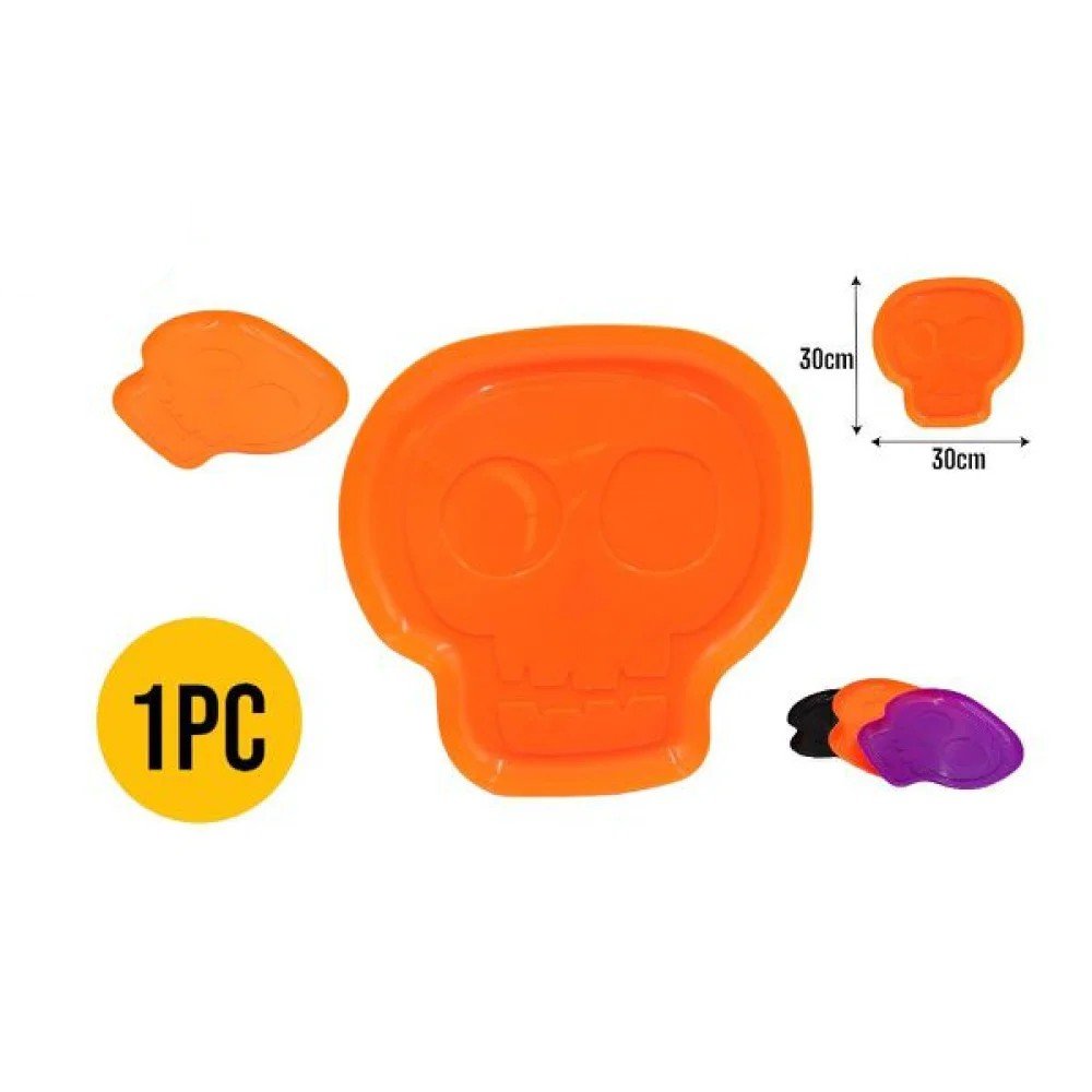 HALLOWEEN PLATO FORMA CALAVERA 30 X 30 CM por mayor en Chile