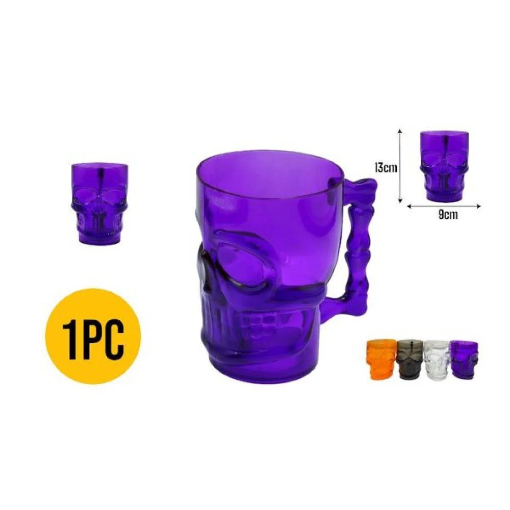 HALLOWEEN VASOS CALAVERA TRANSLUCIDO 9 X 13 CM por mayor en Chile