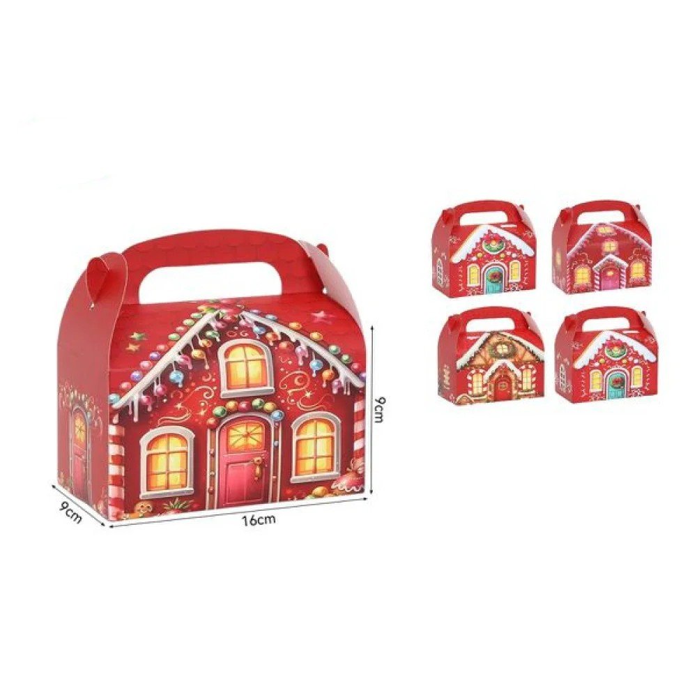 NAVIDAD BOLSA REGALO CAJA CASA 9 X 16 X 9 CM por mayor en Chile