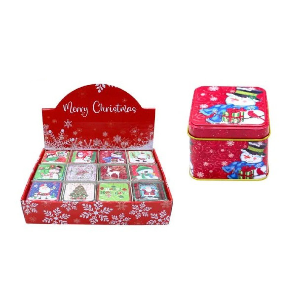 NAVIDAD CAJA METALICA 7,5 X 7,5 X 6,5 CM por mayor en Chile