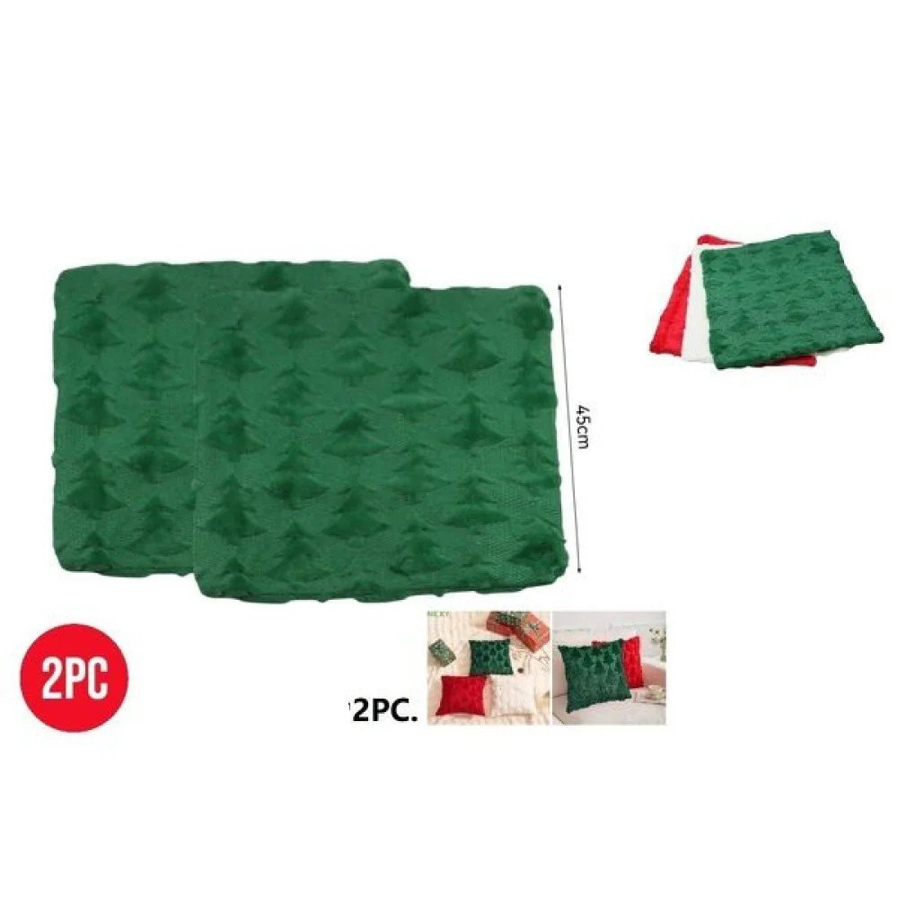 NAVIDAD FUNDA COJIN PELUDO 3D 45 cm por mayor en Chile