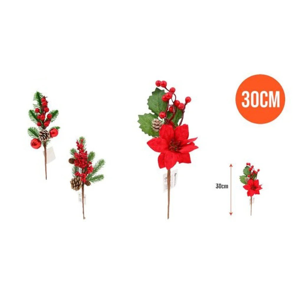 NAVIDAD RAMO FLORES SURTIDO 30 cm por mayor en Chile