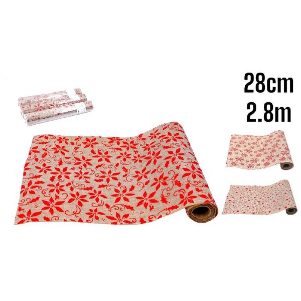 ROLLO MARRON ESTAMPADO ROJO 28CM X 2,8M-6 pza por mayor en Chile