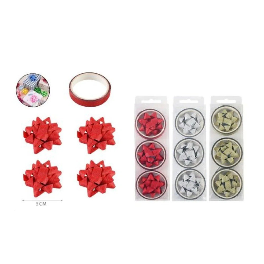 SET 3PCS CINTA REGALO GLITTER 12 pza por mayor en Chile