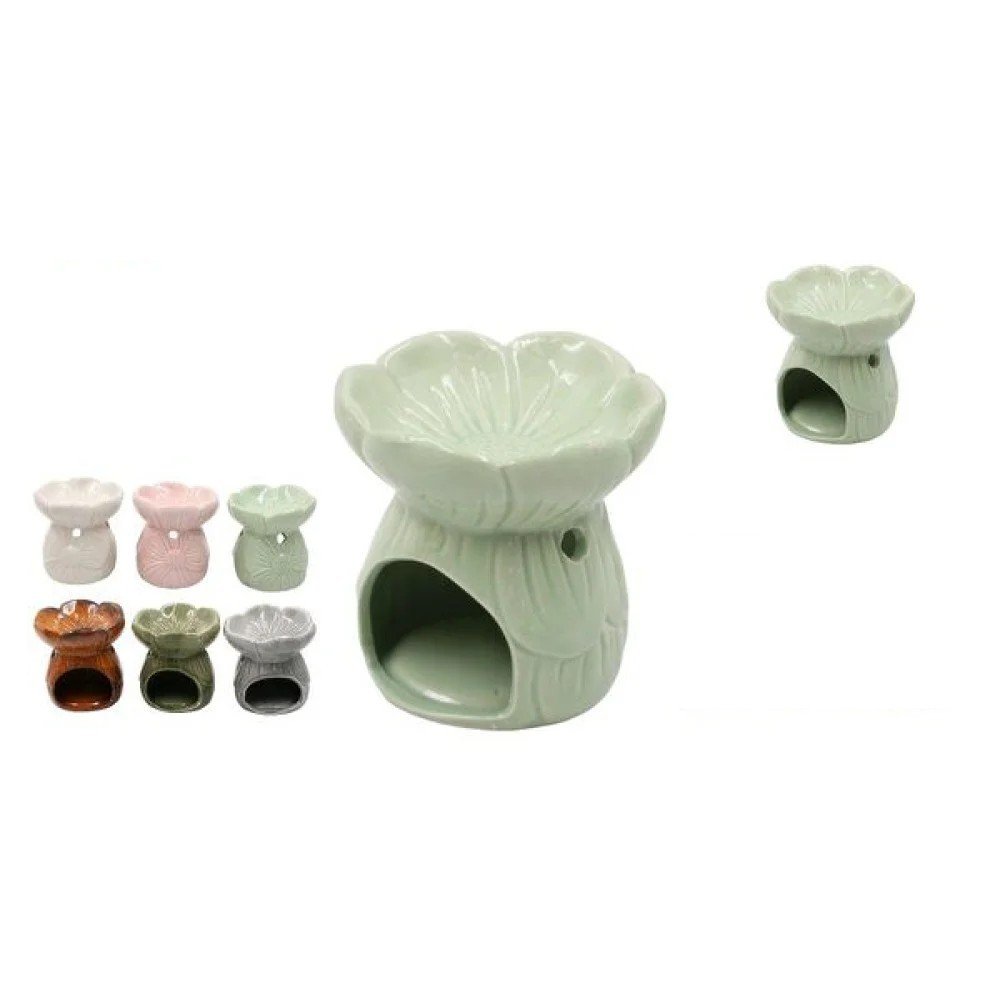 PORTAVELAS CERAMICA FLOR 1 PZA por mayor en Chile