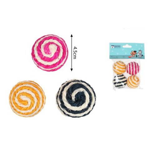 SET PELOTA DE SISAL 4 PZA-4,5 CM por mayor en Chile