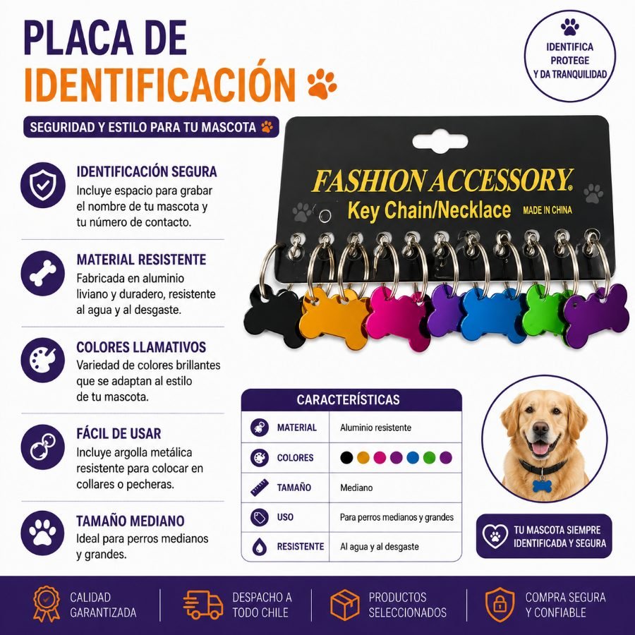 Placa de Identificación Mediana 12 PZA por mayor en Chile