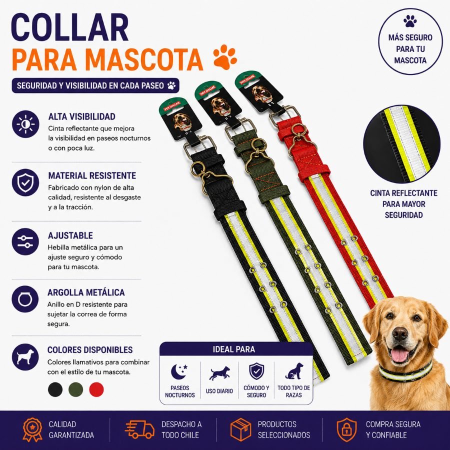 COLLAR PARA MASCOTA 1 PZA por mayor en Chile