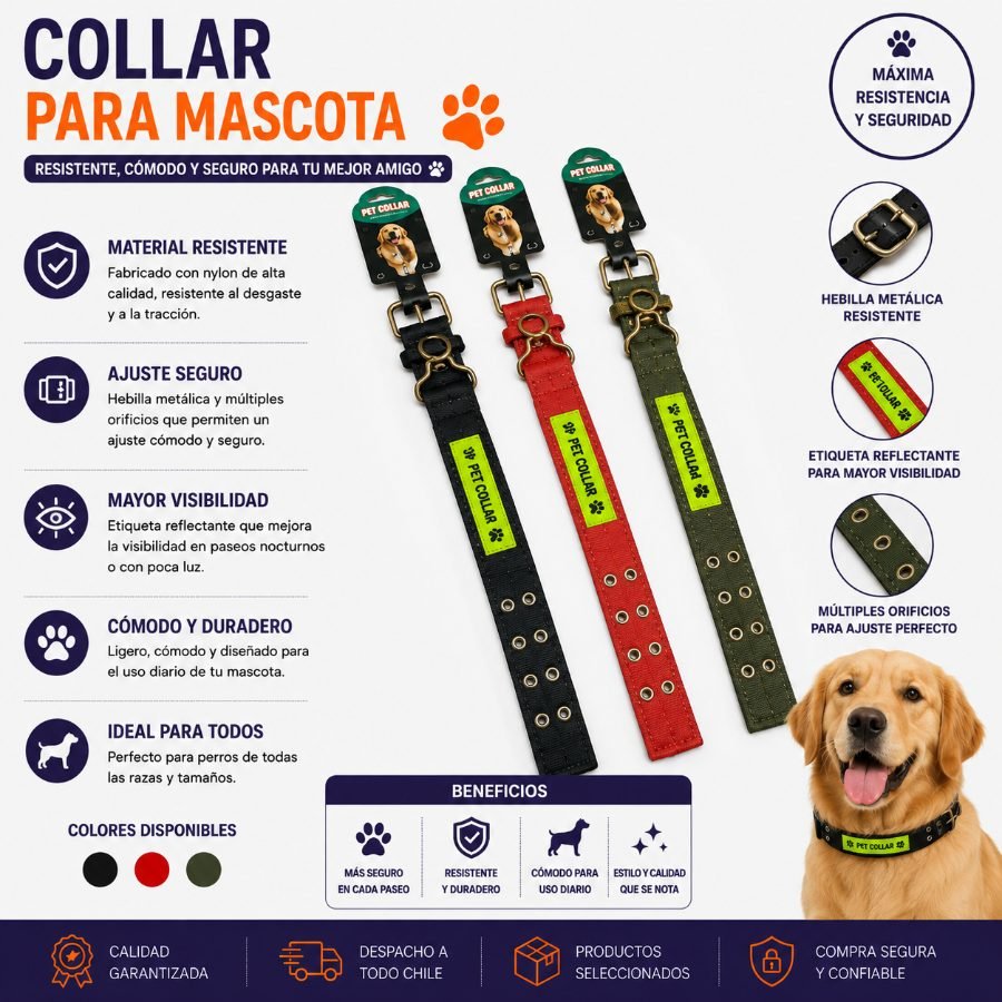 COLLAR PARA MASCOTA 4.0 1 PZA por mayor en Chile